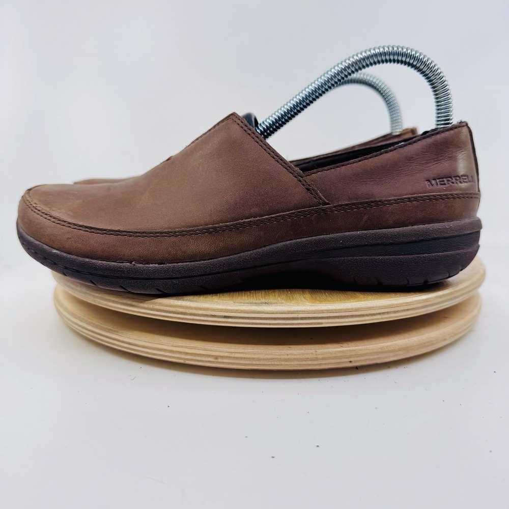 Merrell Encore Kassie Moc Shoes Womens 5.5 Brown Leather Slip On Loafers J94556